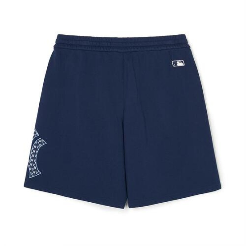 MLB Classic Monogram Big Lux 9in Shorts Bottoms Navy | USA_MLB27439