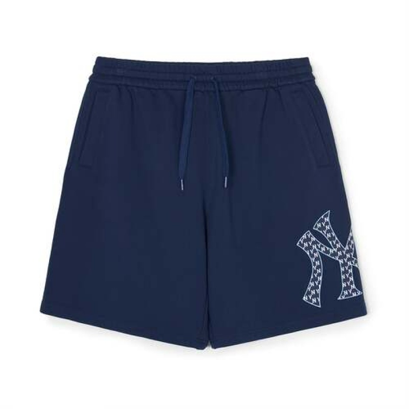 MLB Classic Monogram Big Lux 9in Shorts Bottoms Navy | USA_MLB27439