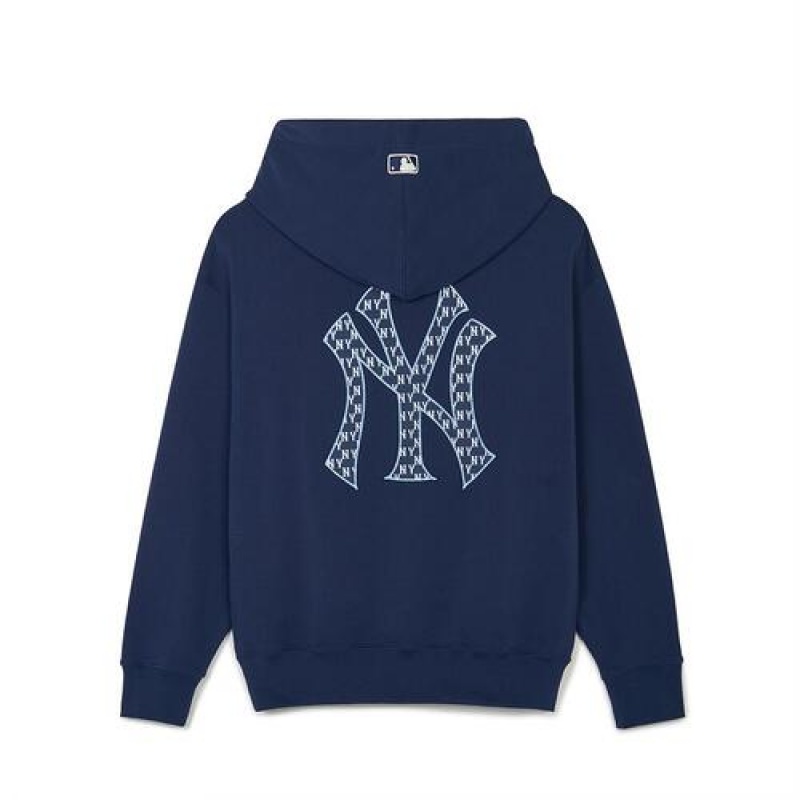 MLB Classic Monogram Big Lux Hoodie Navy | USA_MLB89855