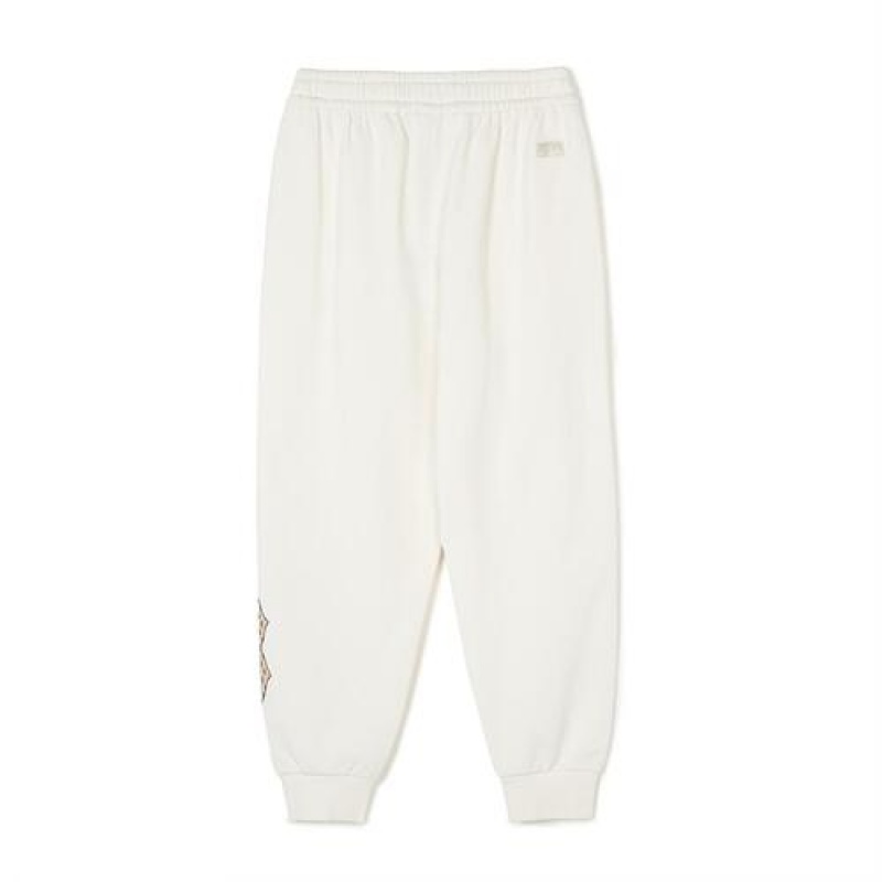 MLB Classic Monogram Big Lux Jogger Pants Bottoms White | USA_MLB21007