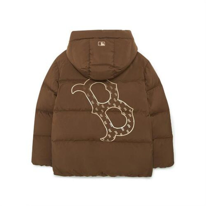 MLB Classic Monogram Down Jumper Outerwear Brown | USA_MLB42366