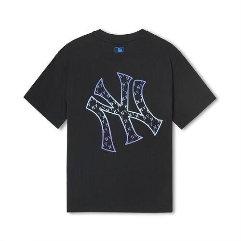 MLB Classic Monogram Gradation Big Logo T Shirt Tops Black | USA_MLB11185