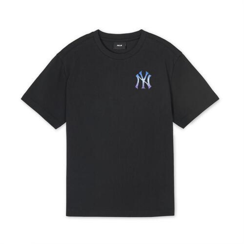 MLB Classic Monogram Gradation Big Logo T Shirt Tops Black | USA_MLB11185