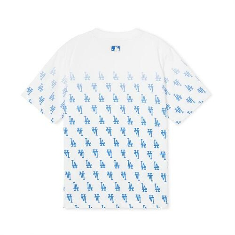 MLB Classic Monogram Gradation T Shirt Tops Blue | USA_MLB52403