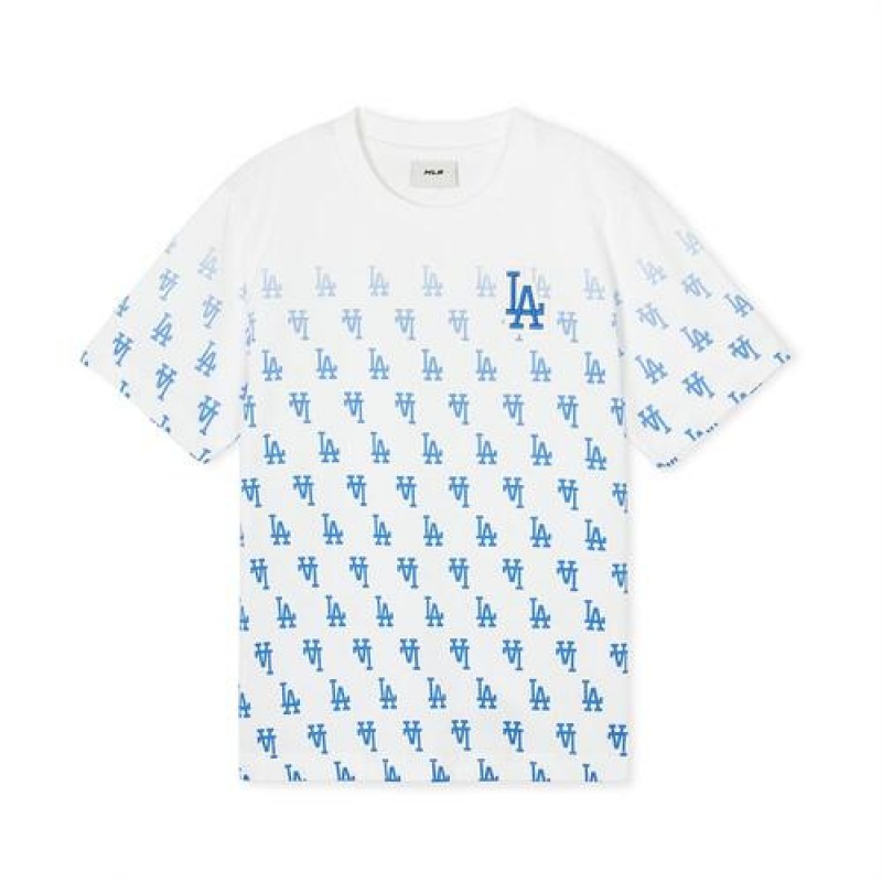 MLB Classic Monogram Gradation T Shirt Tops Blue | USA_MLB52403