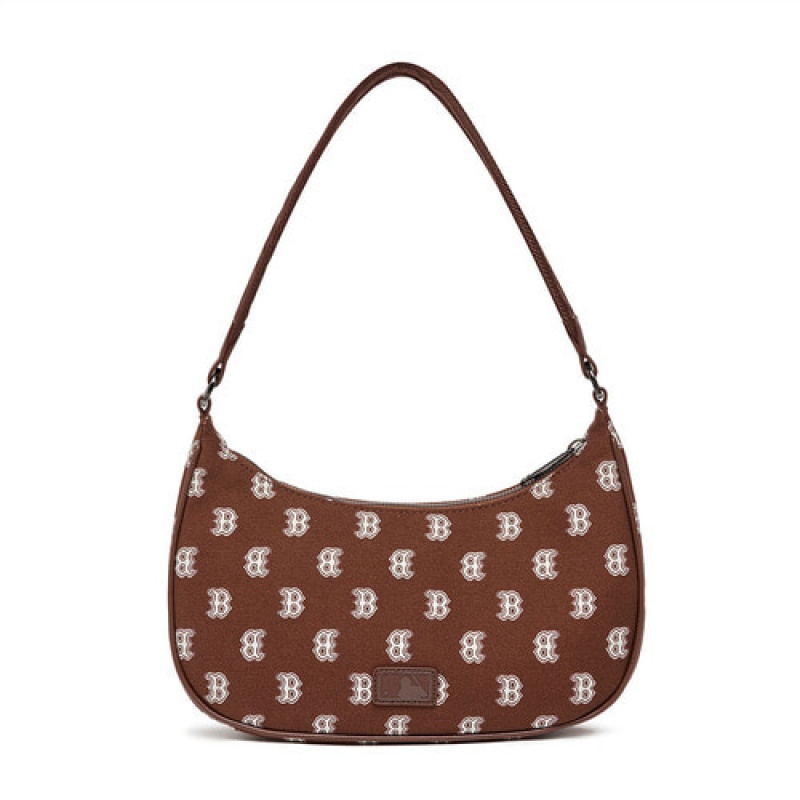 MLB Classic Monogram Hobo Bags Brown | USA_MLB44754