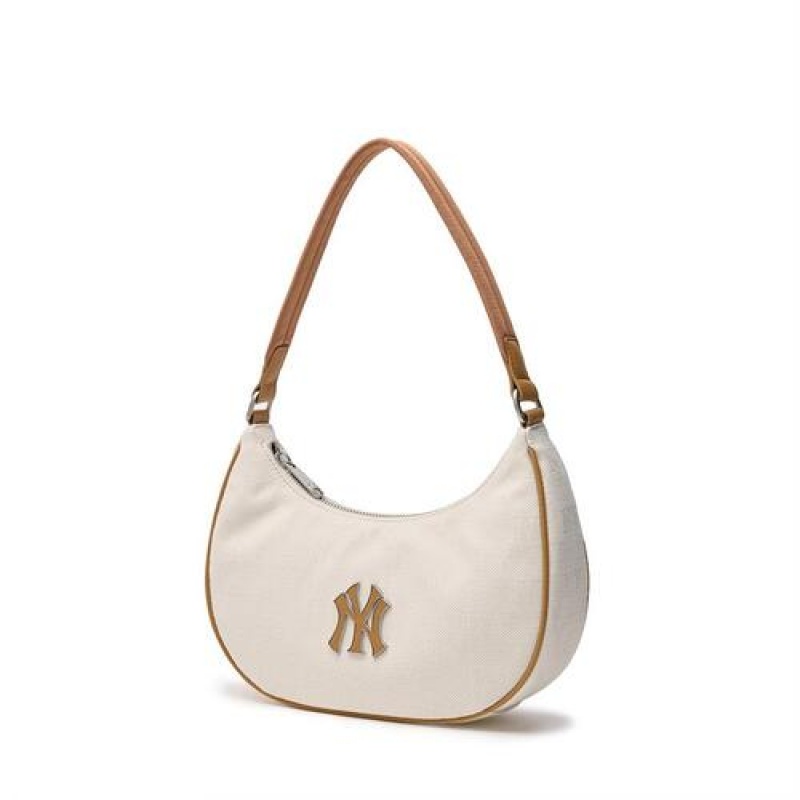 MLB Classic Monogram Jacquard Hobo Bags White | USA_MLB20695