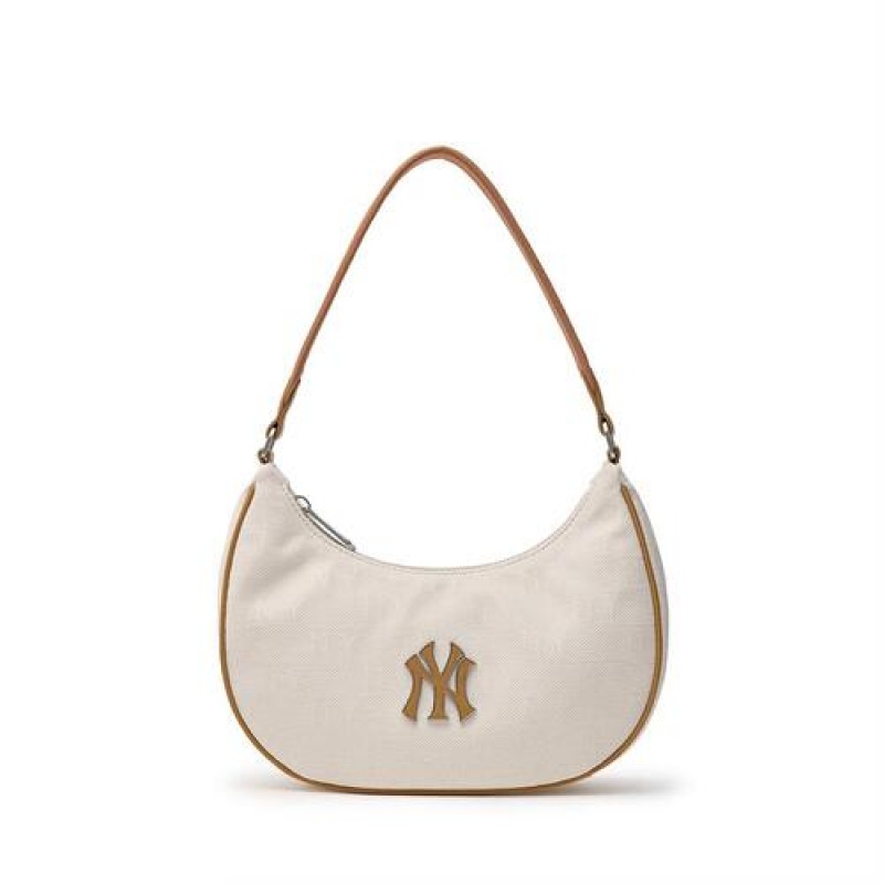 MLB Classic Monogram Jacquard Hobo Bags White | USA_MLB20695