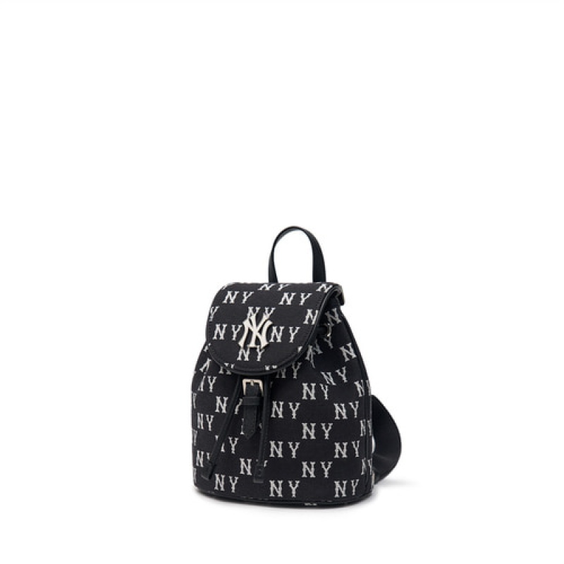 MLB Classic Monogram Jacquard Mini Backpacks Black | USA_MLB71218