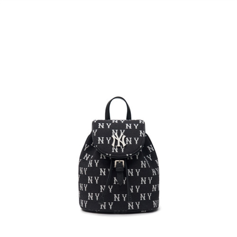 MLB Classic Monogram Jacquard Mini Backpacks Black | USA_MLB71218