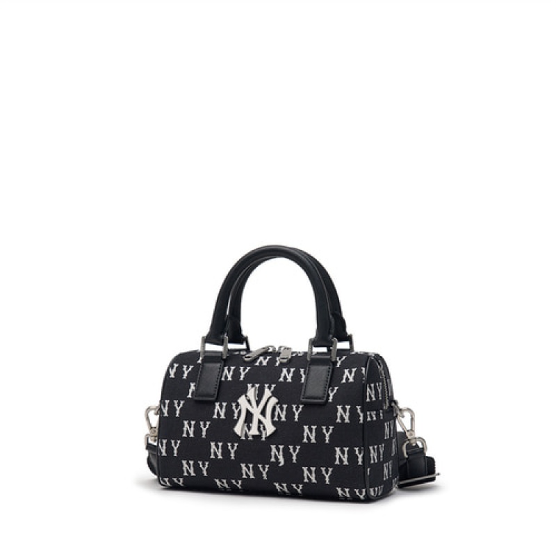 MLB Classic Monogram Jacquard Small Tote Bags Black | USA_MLB47106