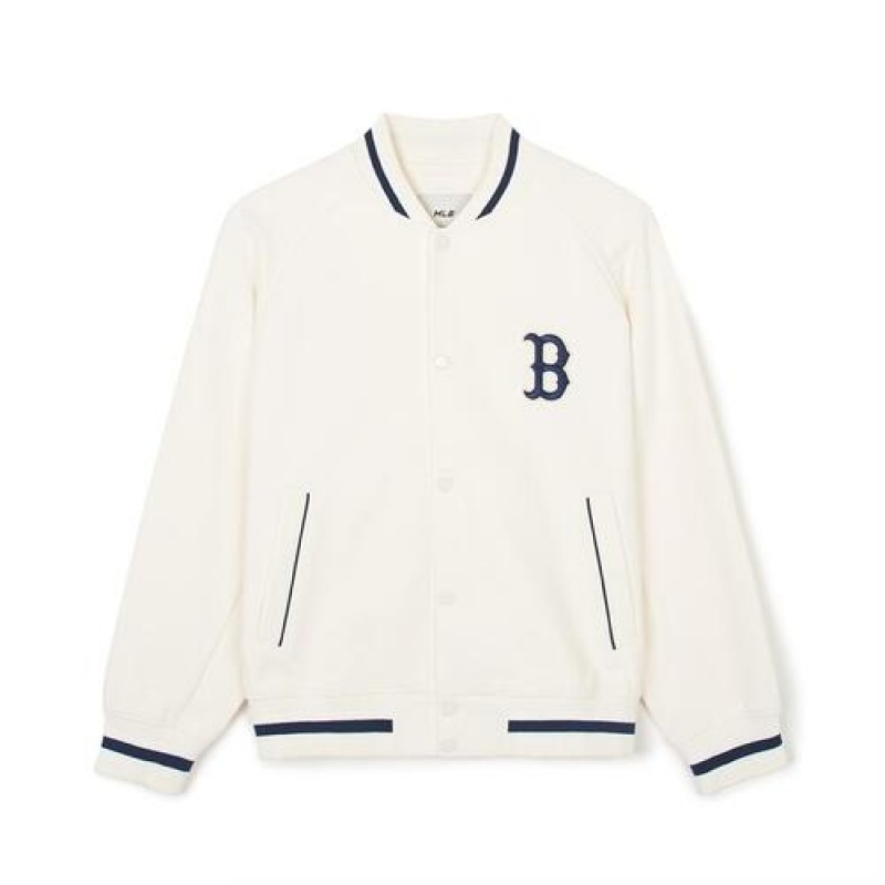 MLB Classic Monogram Jersey Jqd Raglan Varsity Outerwear White | USA_MLB26683