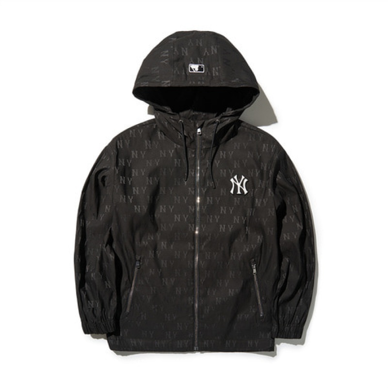 MLB Classic Monogram Jqd Windbreaker Outerwear Black | USA_MLB12929