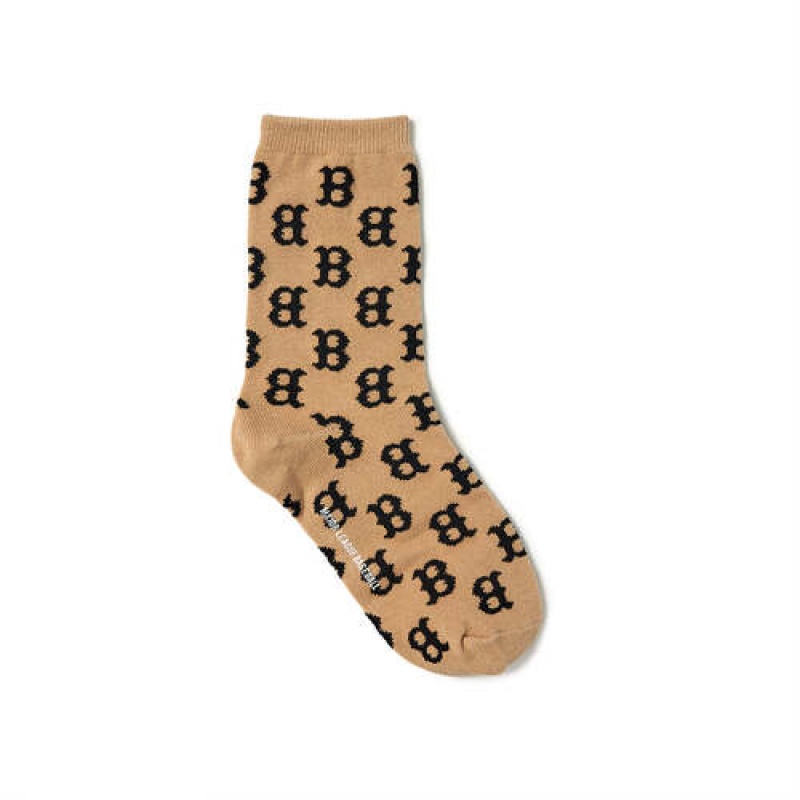 MLB Classic Monogram Socks Set Accessories Beige | USA_MLB91910