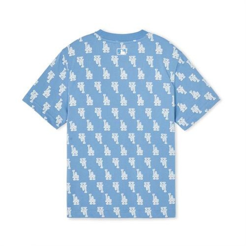 MLB Classic Monogram T Shirt Tops Blue | USA_MLB29021