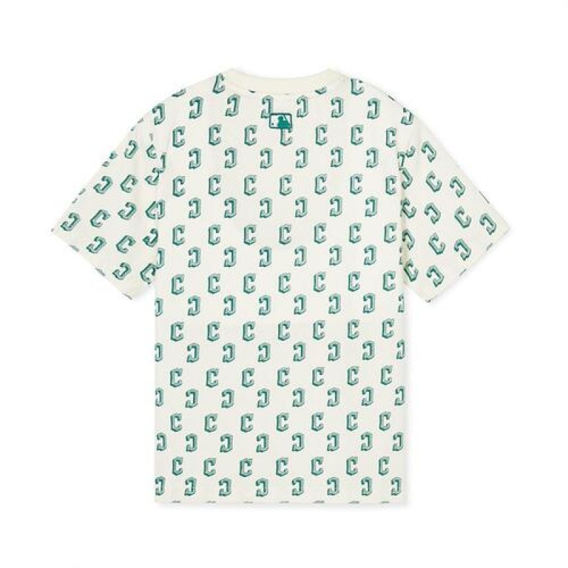 MLB Classic Monogram T Shirt Tops Green | USA_MLB80674