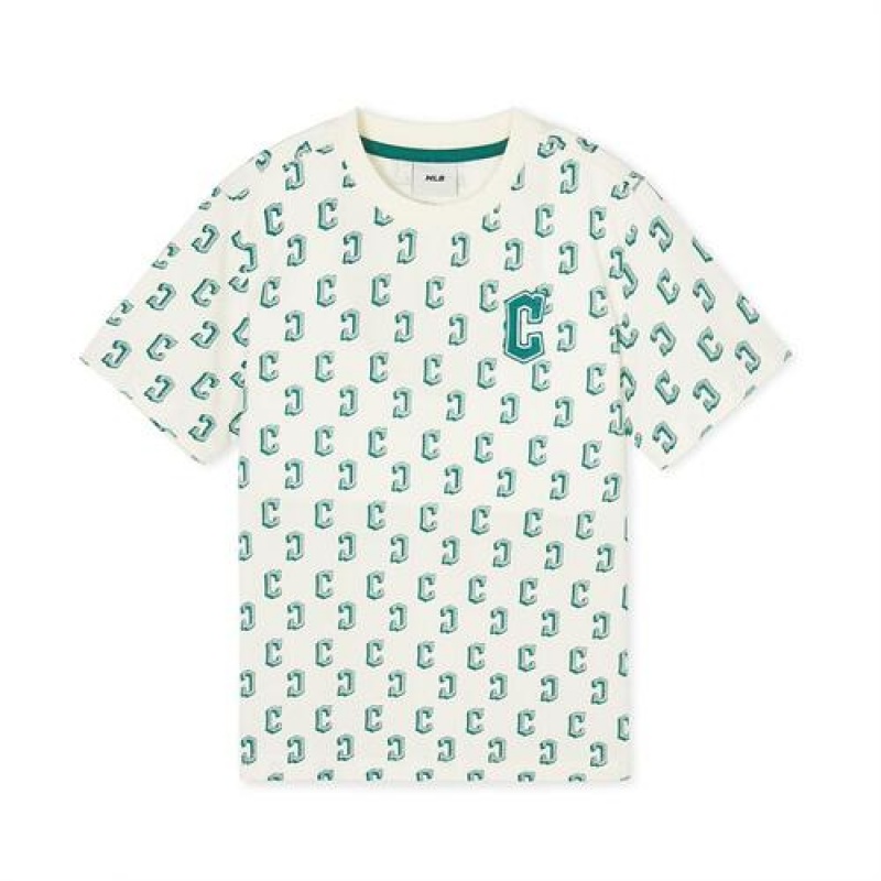 MLB Classic Monogram T Shirt Tops Green | USA_MLB80674