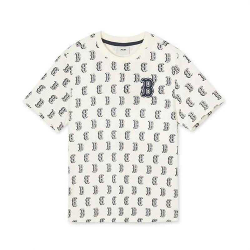 MLB Classic Monogram T Shirt Tops White | USA_MLB16692