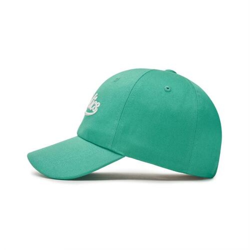 MLB Cursive Lettering Unstructured Baseball Caps Green | USA_MLB14622