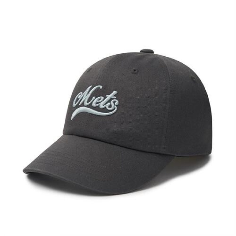 MLB Cursive Lettering Unstructured Baseball Caps Dark Grey | USA_MLB25054