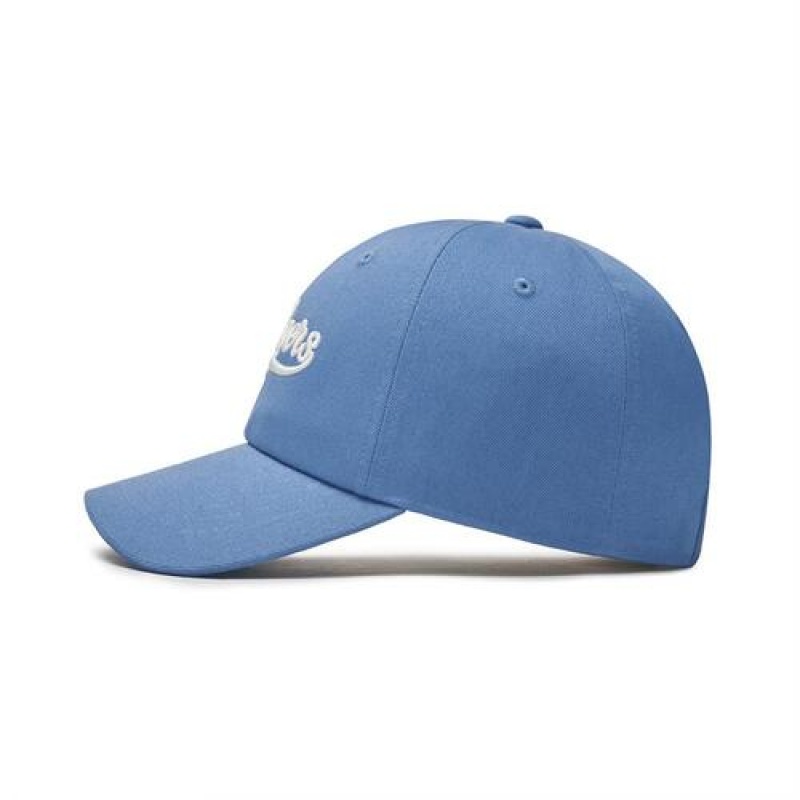 MLB Cursive Lettering Unstructured Baseball Caps Blue | USA_MLB65694