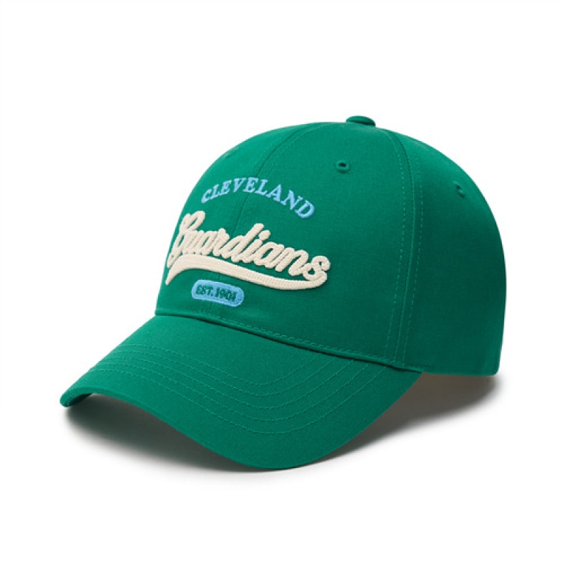 MLB Cursive Logo Unstructured Baseball Caps Green | USA_MLB37689