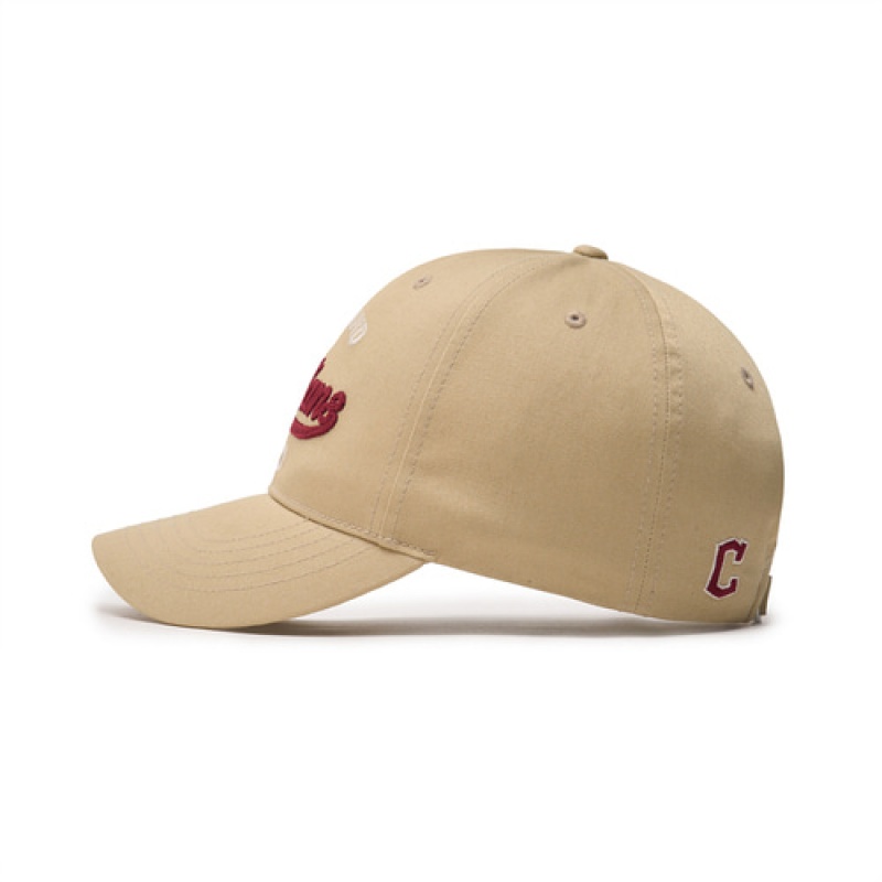 MLB Cursive Logo Unstructured Baseball Caps Beige | USA_MLB21601