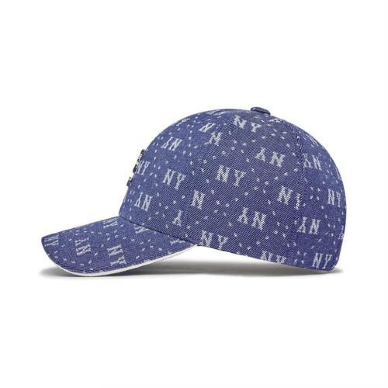 MLB Denim Dia Monogram Structured Baseball Caps Purple | USA_MLB80231