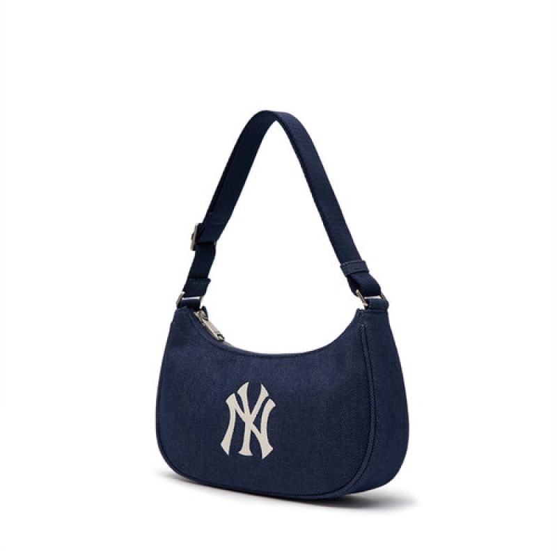 MLB Denim Hobo Bags Navy | USA_MLB86029