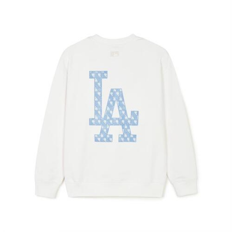 MLB Denim Like Monogram Big Lux Sweatshirts White | USA_MLB22072