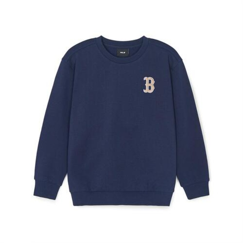 MLB Dia Monogram Applique Sweatshirt Tops Navy | USA_MLB23398