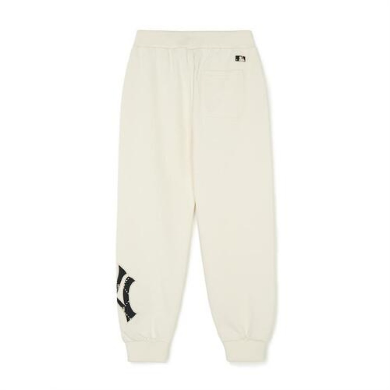 MLB Dia Monogram Big Lux Pants Bottoms White | USA_MLB21640