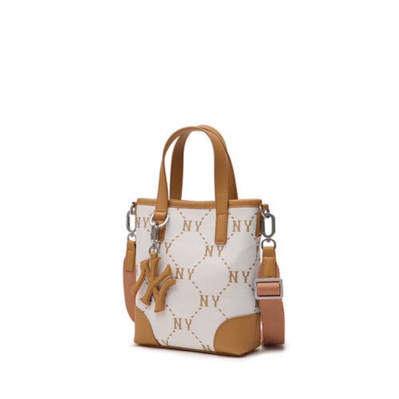 MLB Dia Monogram Jacquard Mini Crossbody Bags White | USA_MLB78295