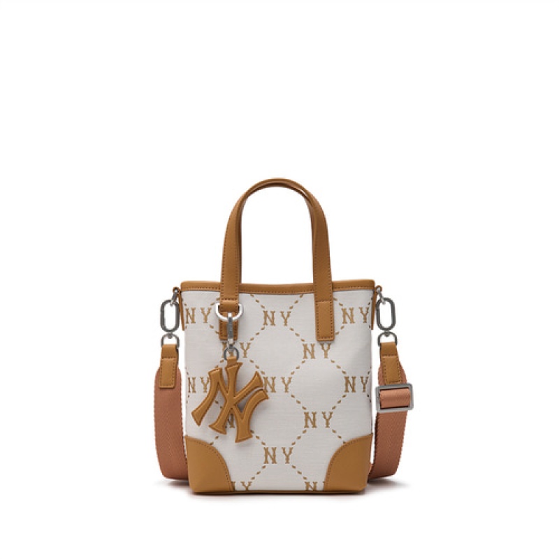 MLB Dia Monogram Jacquard Mini Crossbody Bags White | USA_MLB78295