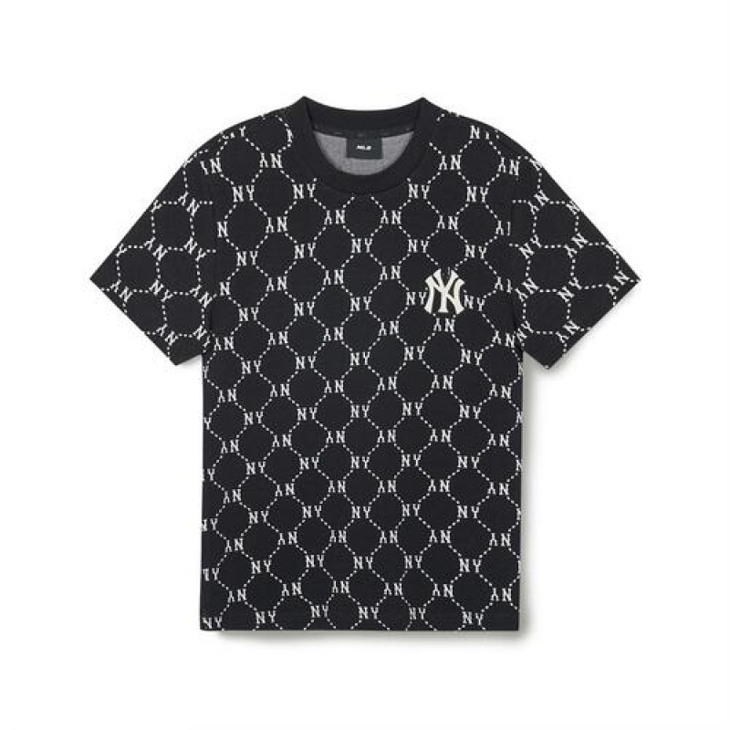 MLB Dia Monogram Jacquard T Shirts Black | USA_MLB19717