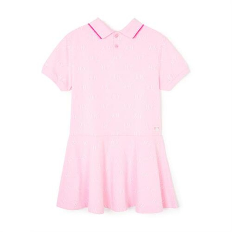 MLB Dia Monogram Jqd Pique Dress Tops Pink | USA_MLB17774