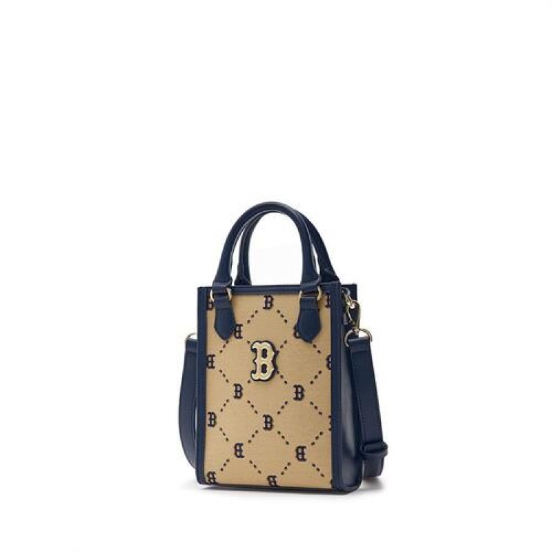 MLB Dia Monogram Mini Totebag Accessories Beige | USA_MLB82151