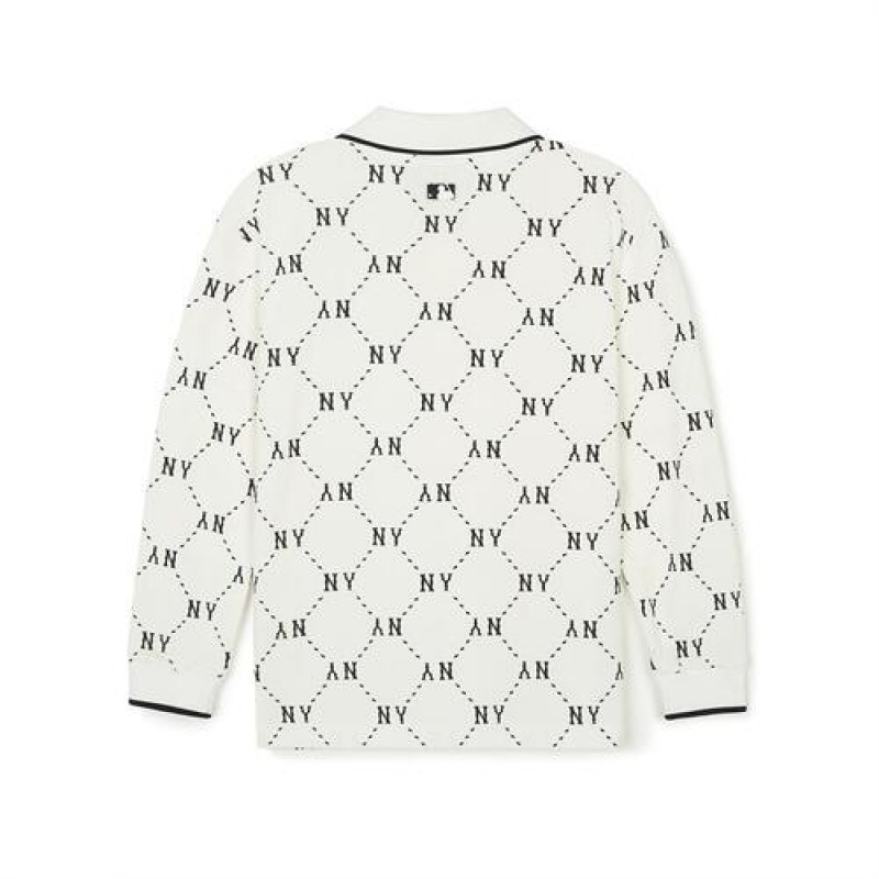 MLB Dia Monogram Pique T Shirt Tops White | USA_MLB69155