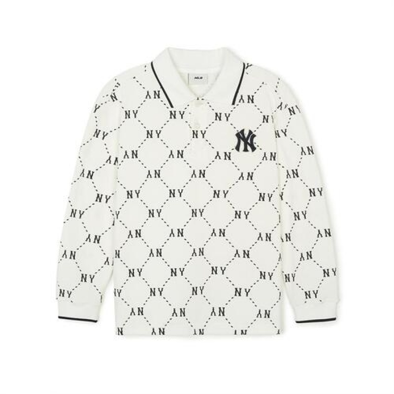 MLB Dia Monogram Pique T Shirt Tops White | USA_MLB69155