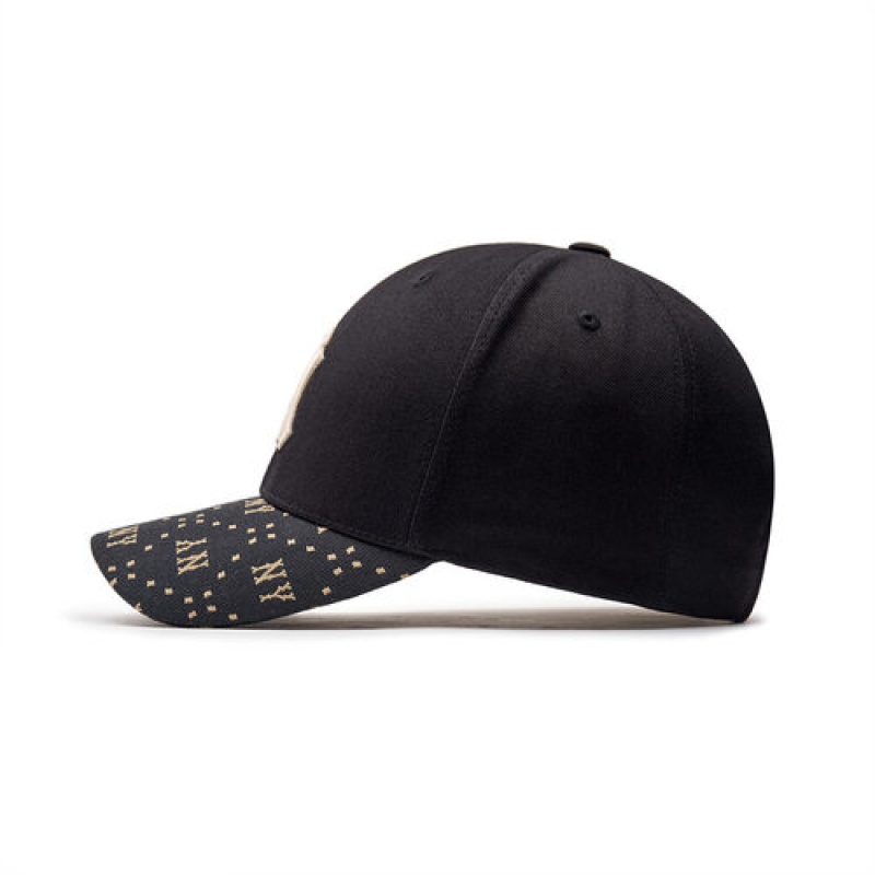 MLB Dia Monogram Point Sturctured Baseball Caps Black | USA_MLB69460