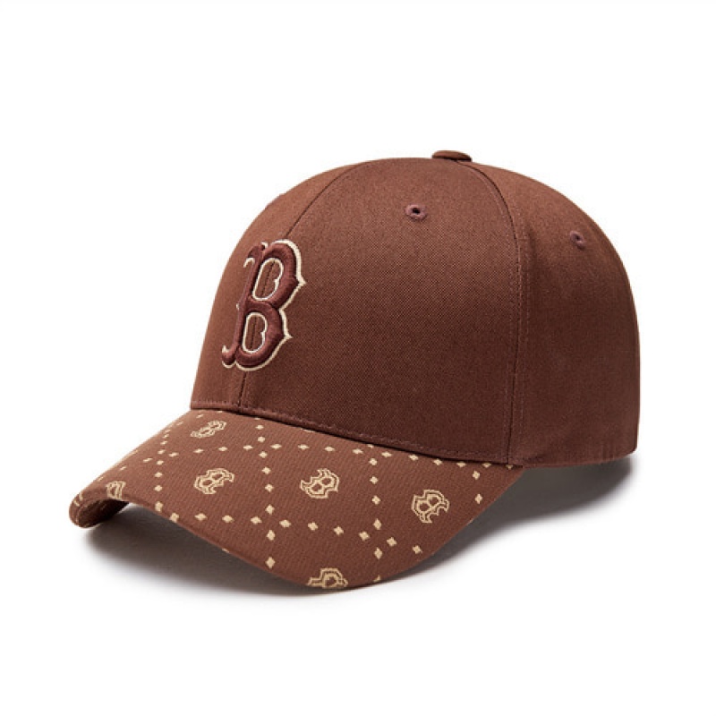 MLB Dia Monogram Point Sturctured Baseball Caps Brown | USA_MLB37472