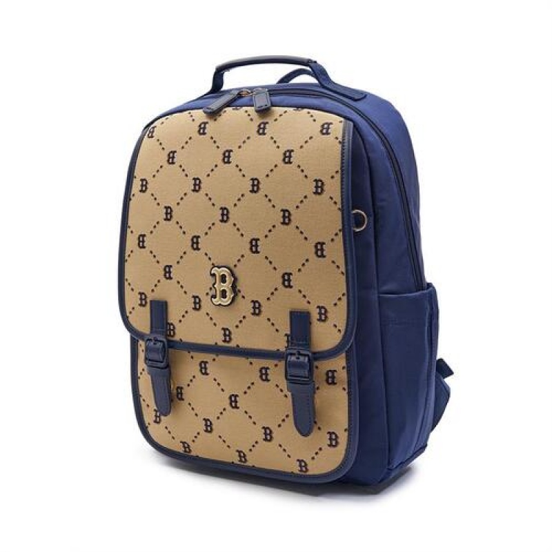 MLB Dia Monogram Premium School Bag Accessories Beige | USA_MLB70042