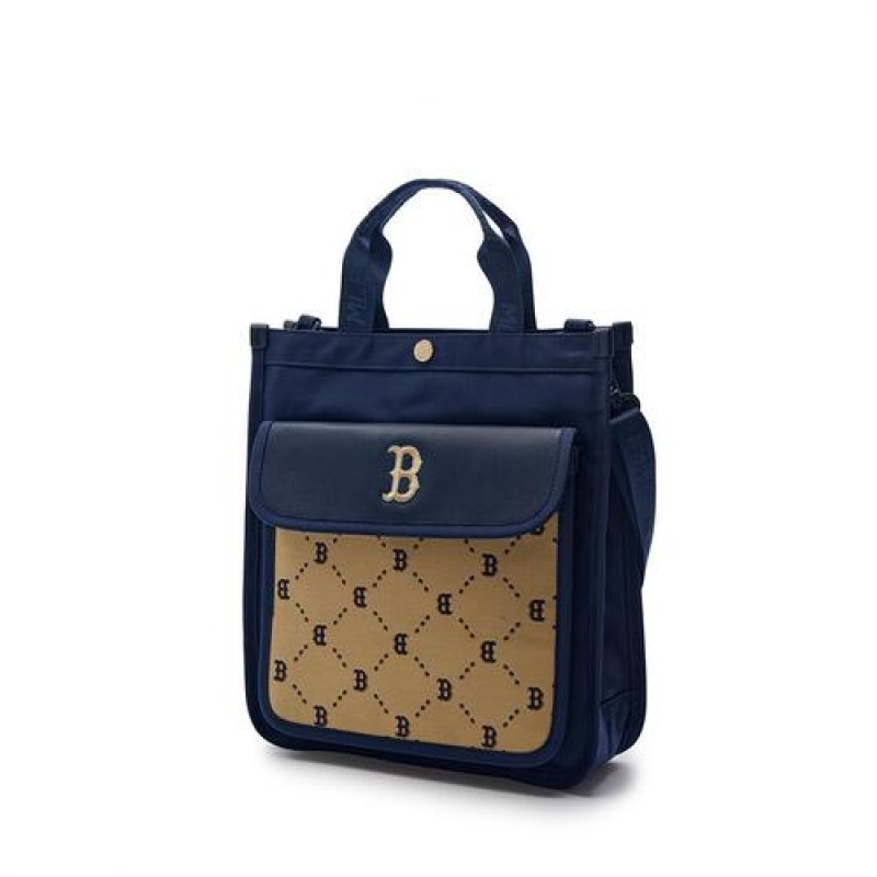 MLB Dia Monogram Premium School Sub Bag Accessories Navy | USA_MLB75698