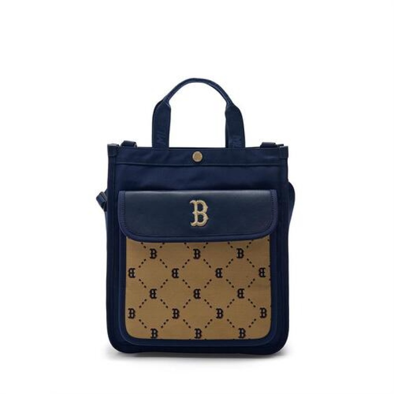 MLB Dia Monogram Premium School Sub Bag Accessories Navy | USA_MLB75698