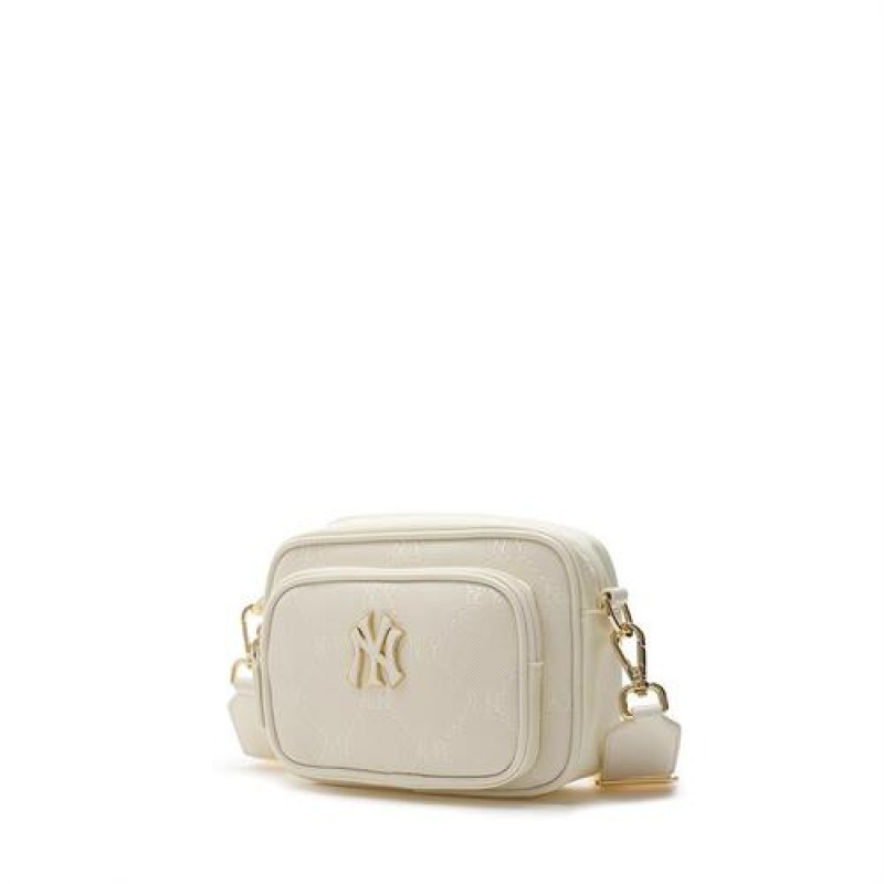 MLB Dia Monogram Pu Camera Bag Accessories White | USA_MLB91834