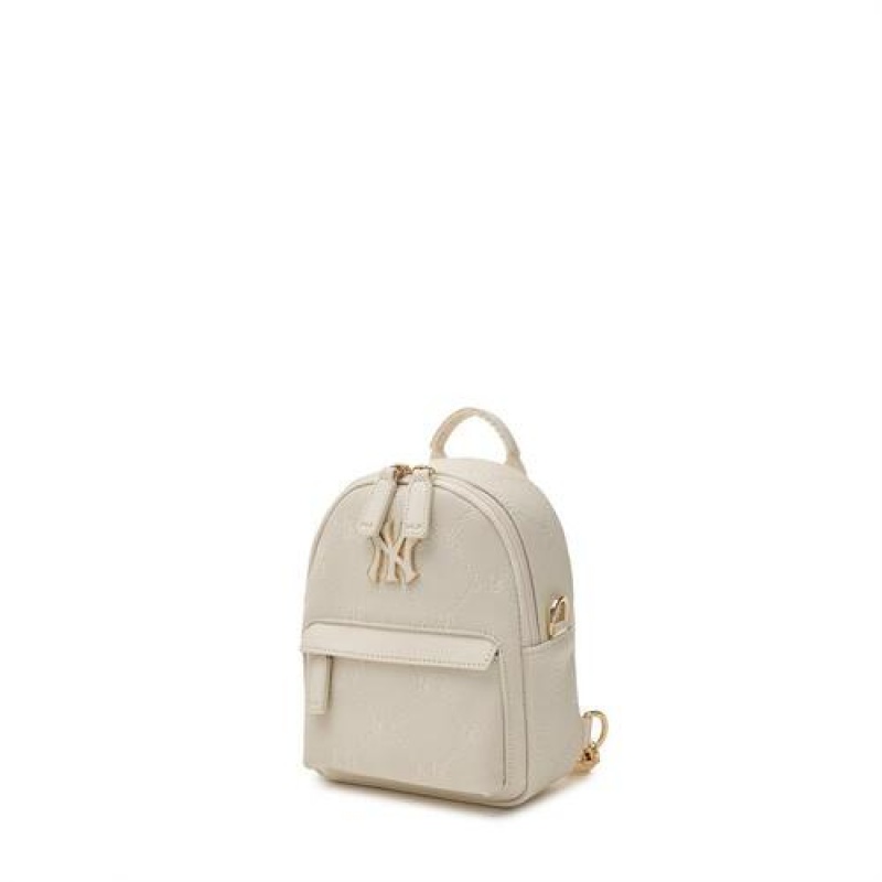 MLB Dia Monogram Pu Mini Backpack Accessories White | USA_MLB39224