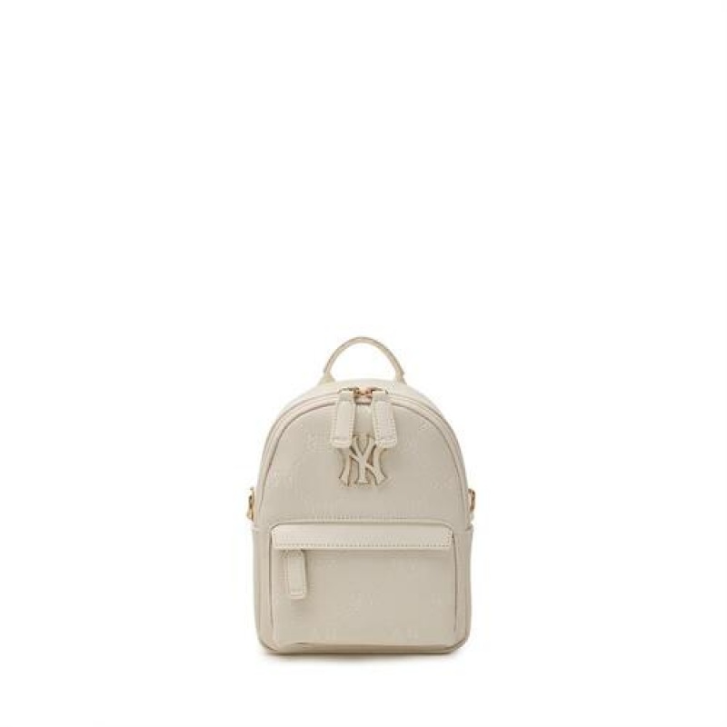 MLB Dia Monogram Pu Mini Backpack Accessories White | USA_MLB39224