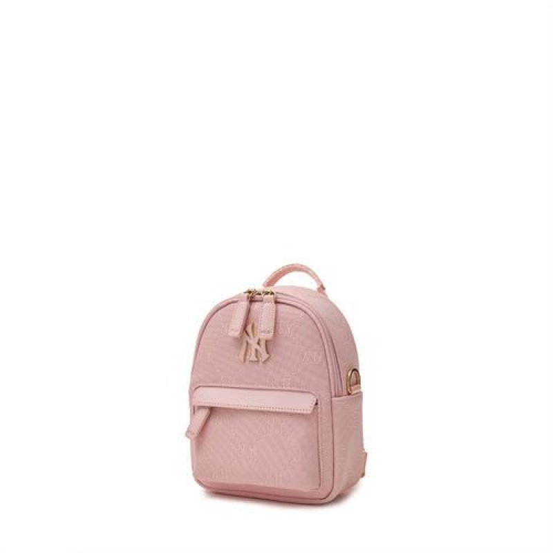 MLB Dia Monogram Pu Mini Backpack Accessories Pink | USA_MLB76424