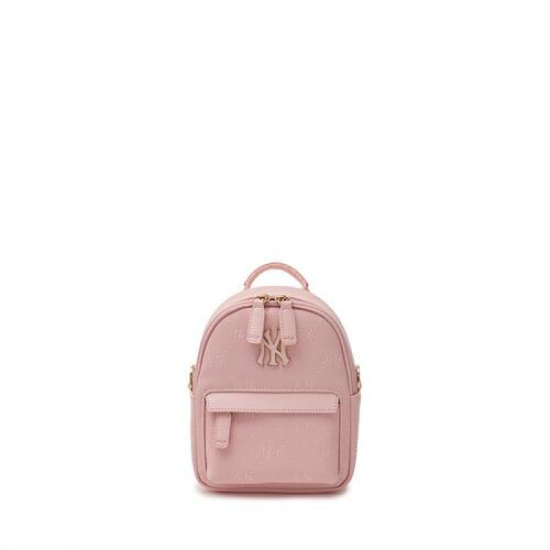 MLB Dia Monogram Pu Mini Backpack Accessories Pink | USA_MLB76424