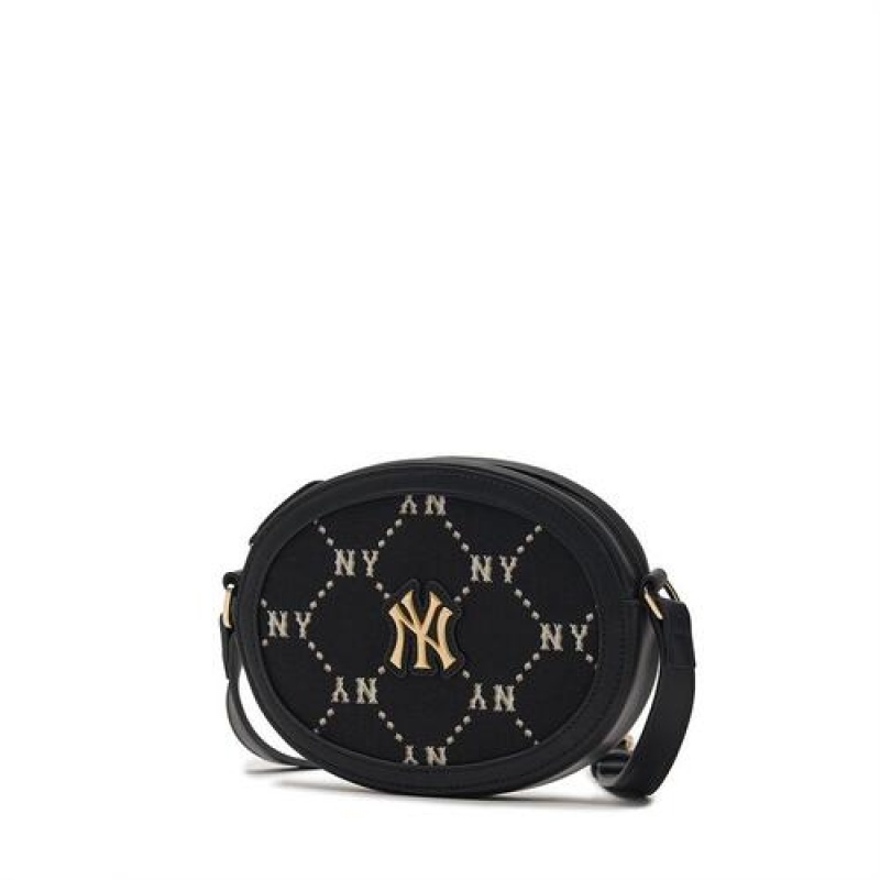 MLB Dia Monogram Round Crossbag Accessories Black | USA_MLB91266